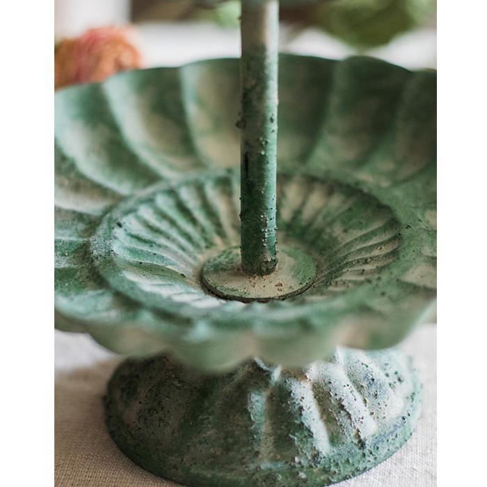 Green Iron Two Tier Small Decorative Tray - Che Cose Belle