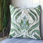 Green Morris Thistle Botanical Indoor/Outdoor Throw Pillow - Che Cose Belle