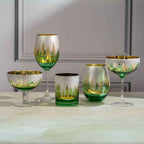 Green Pine Tree Wine Glasses - Che Cose Belle