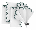 Green Scalloped Edge Napkins - LongWave - Che Cose Belle