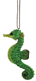 Green Seahorse Ornament – Coastal Resin Décor (4.25"L) - Che Cose Belle
