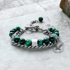 Green Tiger Eye Stainless Steel Bracelet - Che Cose Belle