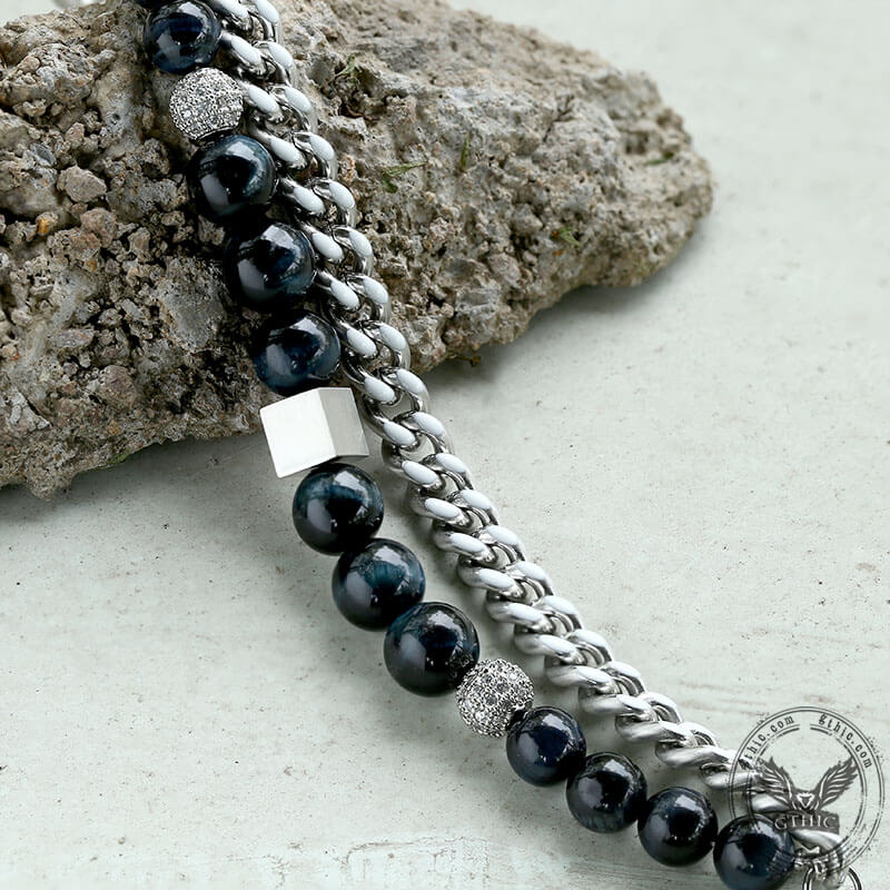 Green Tiger Eye Stainless Steel Bracelet - Che Cose Belle