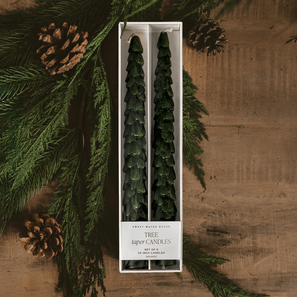Green Tree Taper Candles - Set of 2 - Che Cose Belle