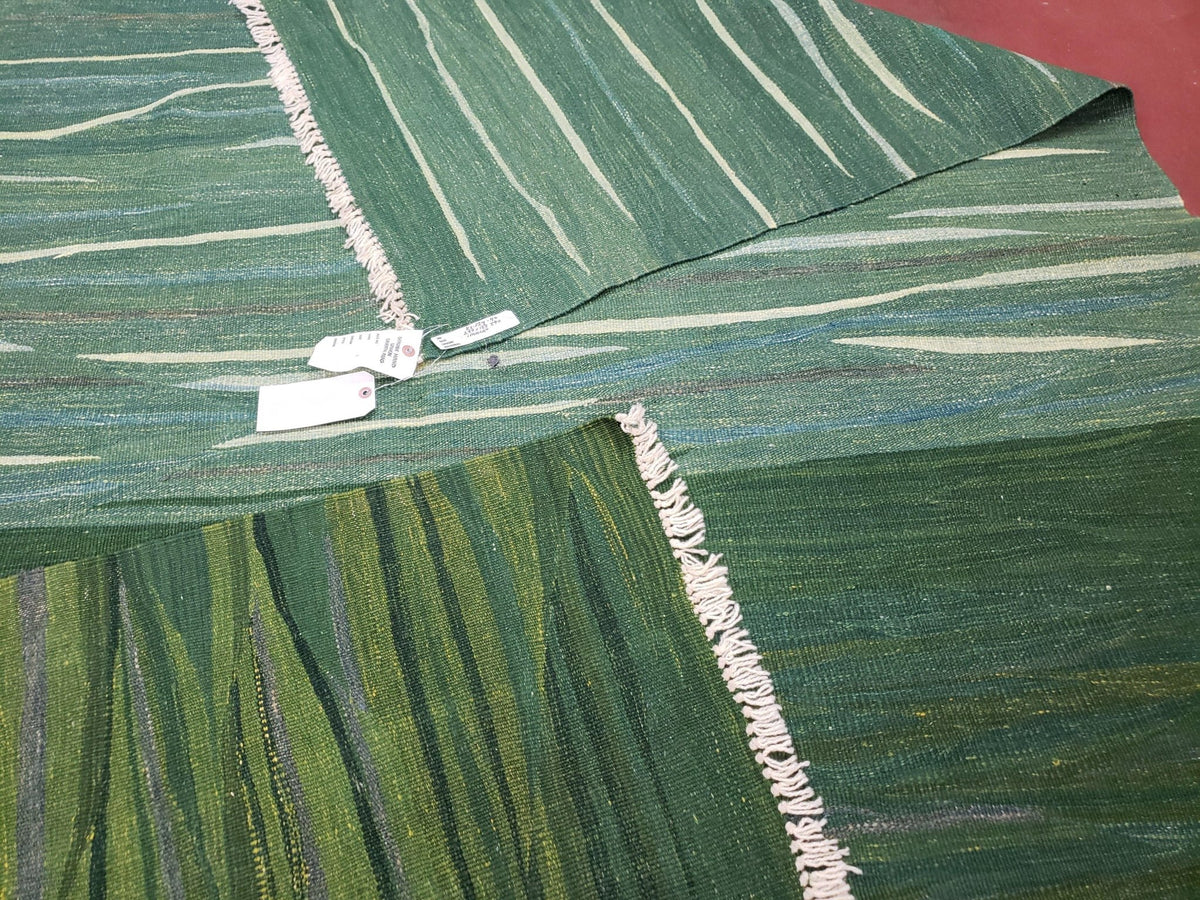 Green Turkish Kilim Rug, 6x9 - 7x10 Rugs, Bird, Handmade New Area Rug, Wool, Bohemian Boho Decor, Hand Woven, Modern Abstract Flat Weave Rug - Che Cose Belle
