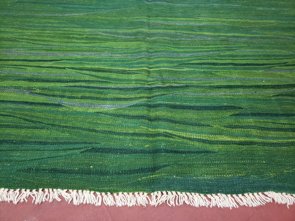 Green Turkish Kilim Rug, 6x9 - 7x10 Rugs, Bird, Handmade New Area Rug, Wool, Bohemian Boho Decor, Hand Woven, Modern Abstract Flat Weave Rug - Che Cose Belle
