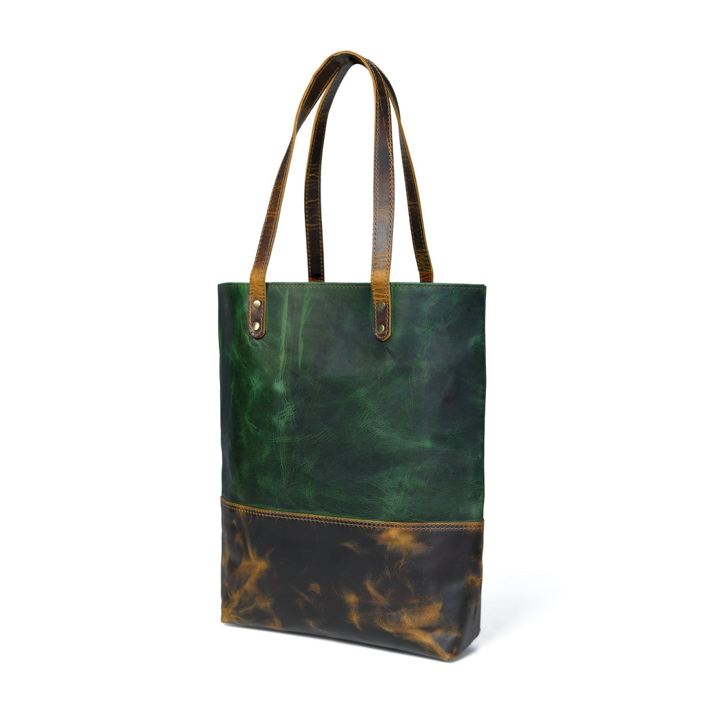 Green Women's Leather Tote - Che Cose Belle