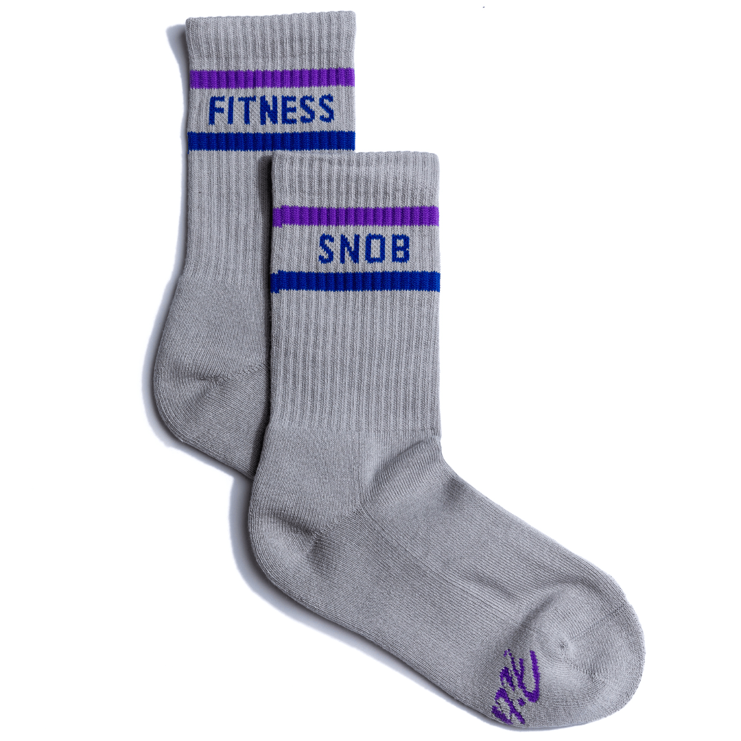Grey Fusion Crew Socks - Athletic - Che Cose Belle