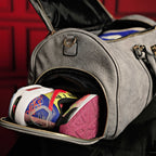 Grey Tumbled Leather Weekender Duffle Bag - Che Cose Belle