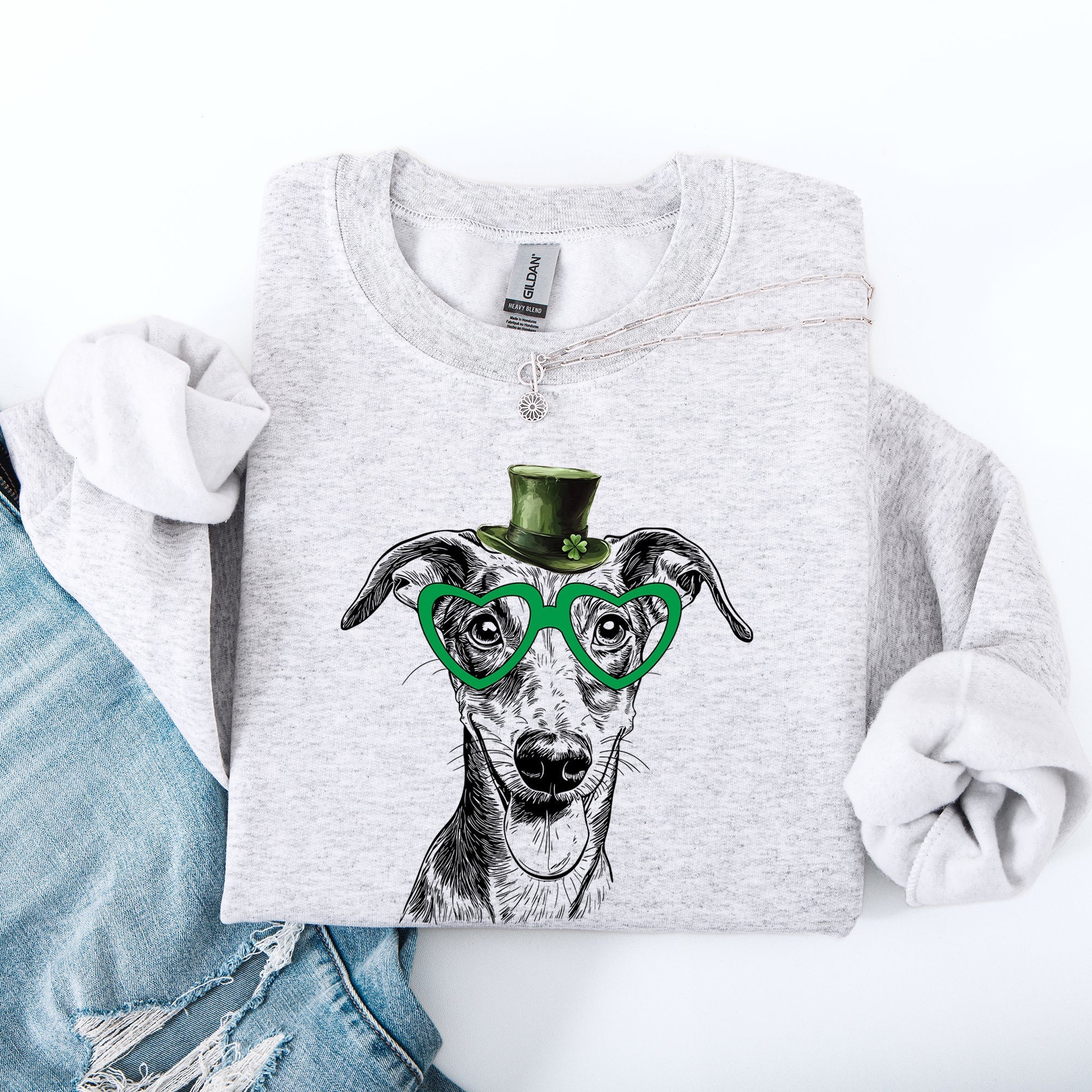 Greyhound, Adorable Dog, St Patrick's Day, Lucky, Irish Sweatshirt - Che Cose Belle