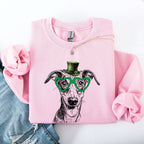 Greyhound, Adorable Dog, St Patrick's Day, Lucky, Irish Sweatshirt - Che Cose Belle