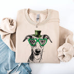 Greyhound, Adorable Dog, St Patrick's Day, Lucky, Irish Sweatshirt - Che Cose Belle