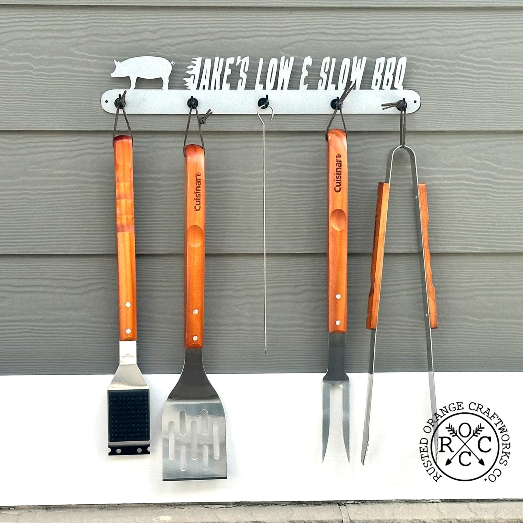 Grill Utensil Holder Personalized - Outdoor Grilling Organizer Accessory - Che Cose Belle