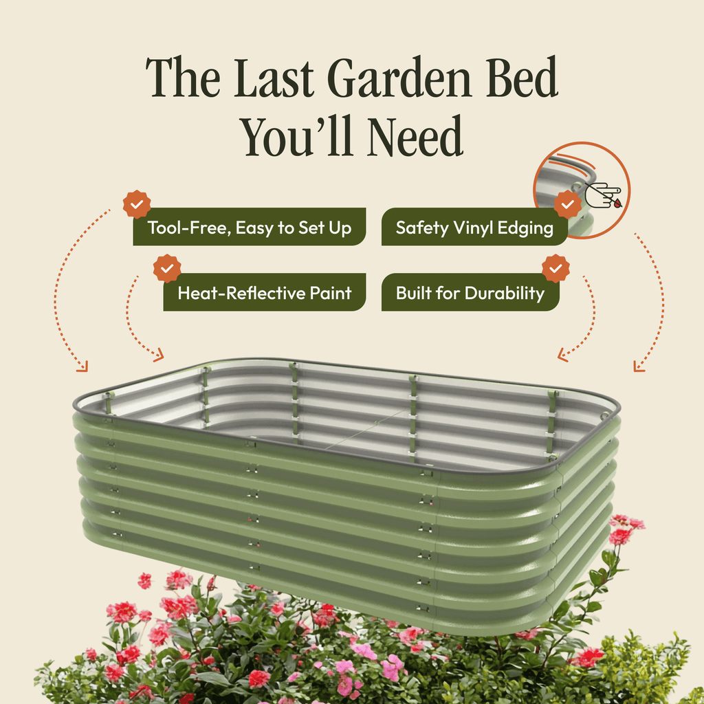 Gro-Rite "No Tools Needed" Premium Metal Raised Garden Bed Kit - Che Cose Belle