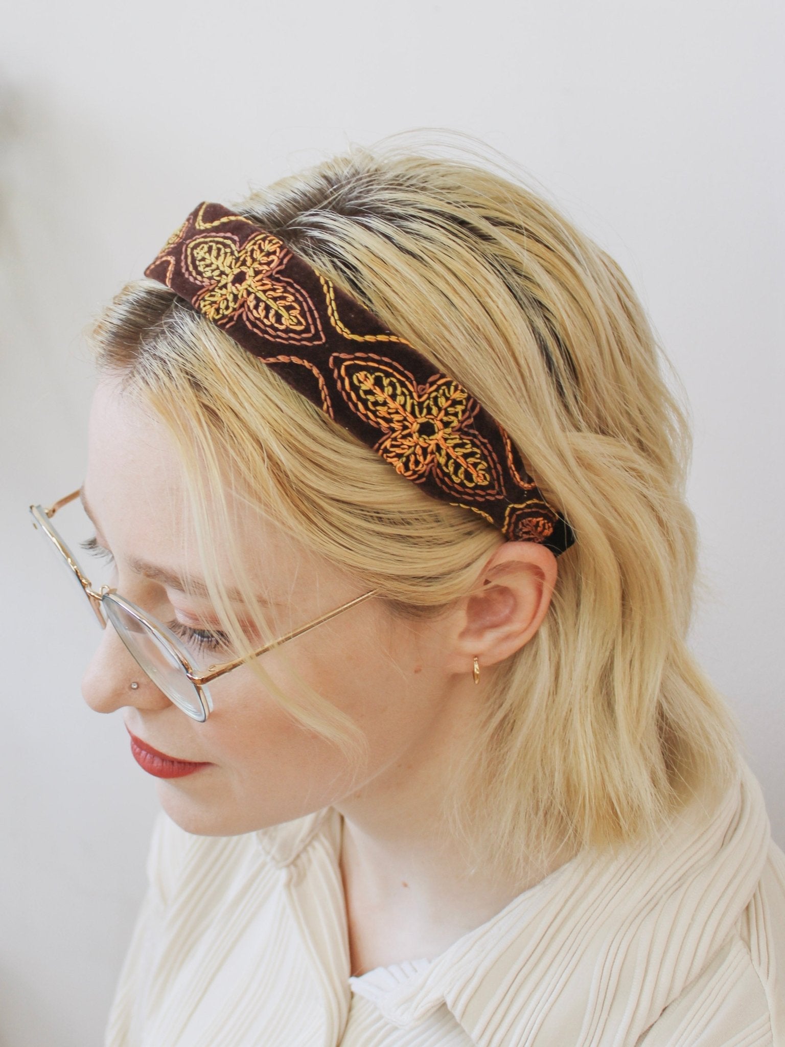 Groovy Tuesday Embroidered Headband - Che Cose Belle