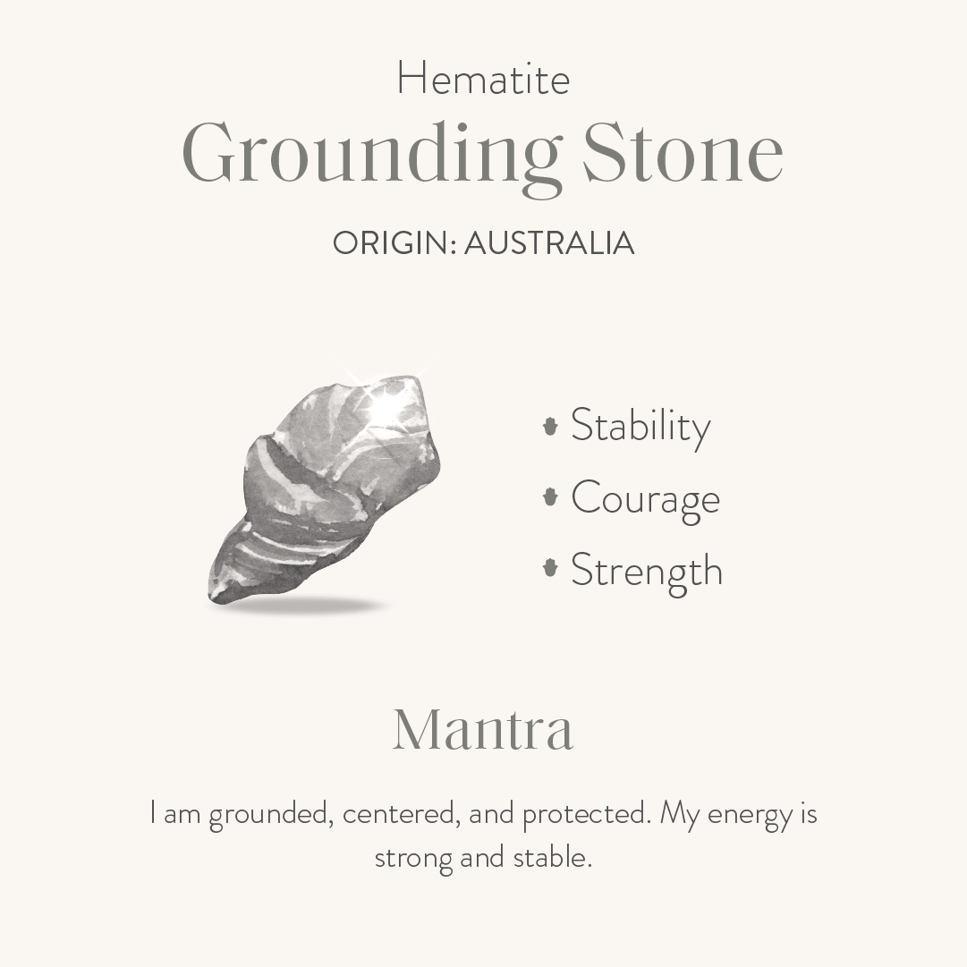 Grounded in Balance - Gold OM Hematite Chakra Bracelet - Che Cose Belle