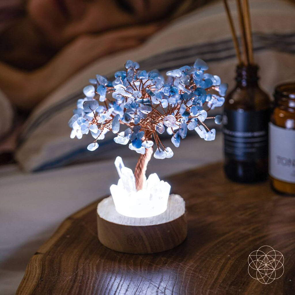 Guardian Angel Lamp of Protection - Aquamarine Tree - Che Cose Belle