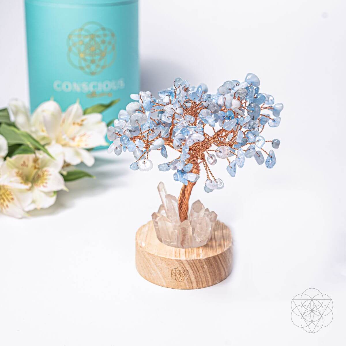 Guardian Angel Lamp of Protection - Aquamarine Tree - Che Cose Belle