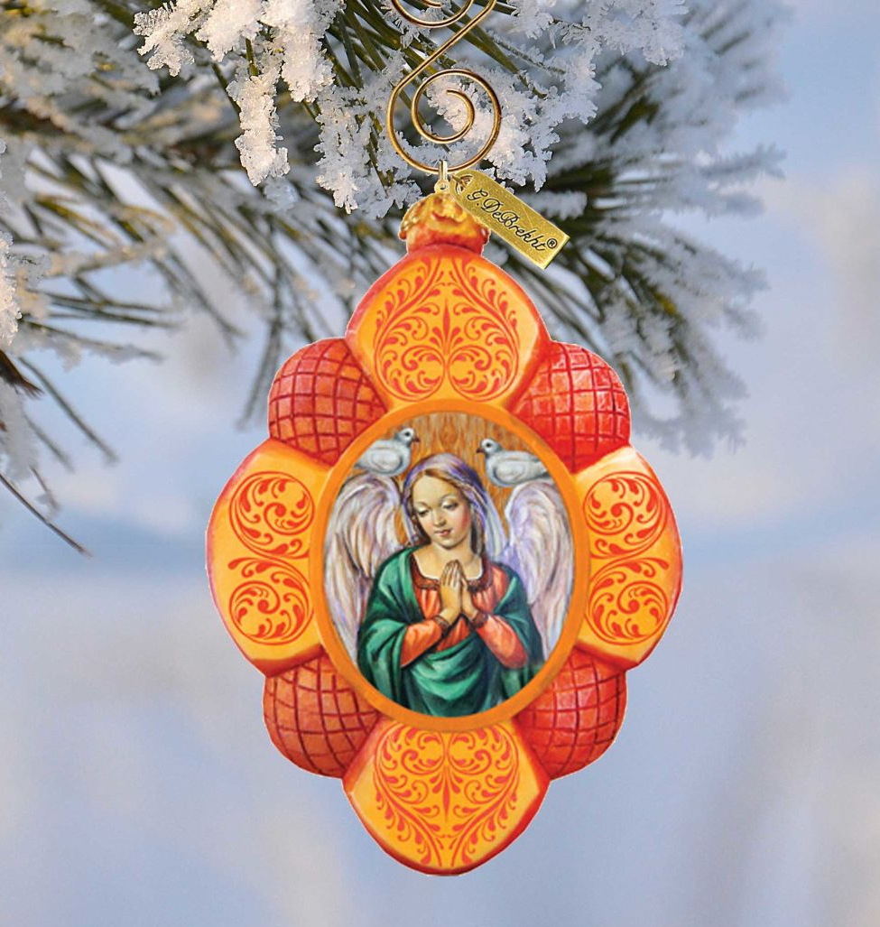 Guardian Angel Sculpted Hand-Painted Christmas Ornament by G. DeBrekht - Nativity Holiday Decor - 610831 - Che Cose Belle