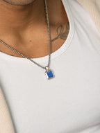 Lapis Lazuli Square Pendant Necklace