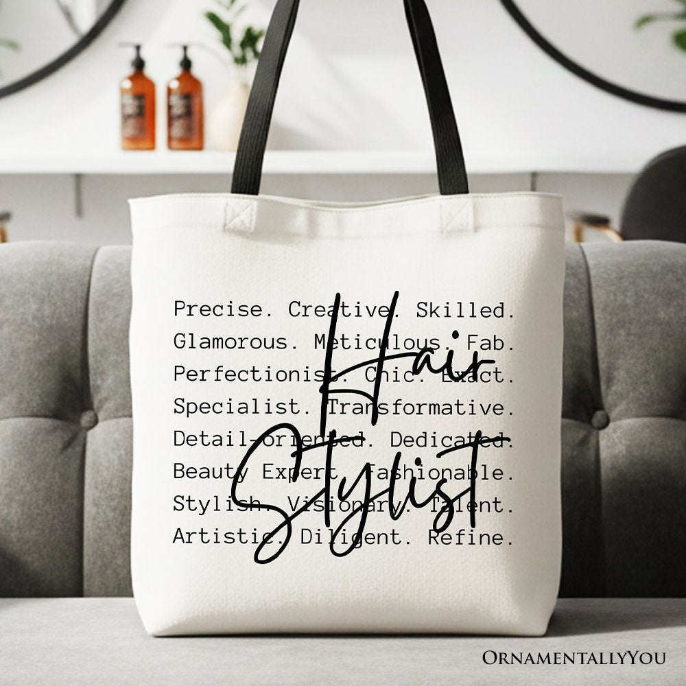 Hair Stylist Definition Canvas Tote Bag, Beauty Salon Appreciation Words Gift Shopper - Che Cose Belle