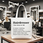 Hairdresser Definition Canvas Tote Bag, Funny Gift Shopper for Creative and Talented Stylists - Che Cose Belle