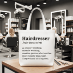 Hairdresser Definition Canvas Tote Bag, Funny Gift Shopper for Creative and Talented Stylists - Che Cose Belle