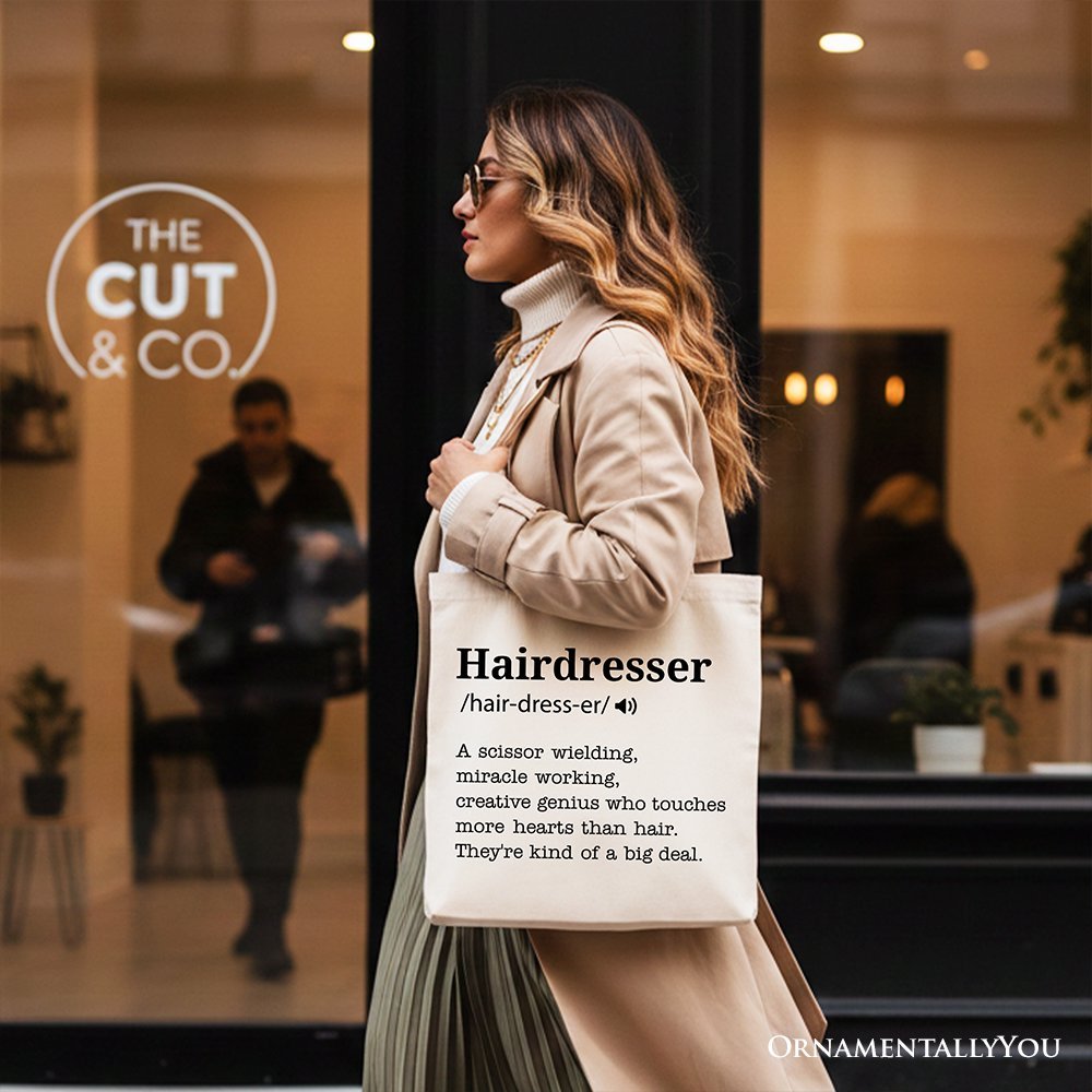 Hairdresser Definition Canvas Tote Bag, Funny Gift Shopper for Creative and Talented Stylists - Che Cose Belle