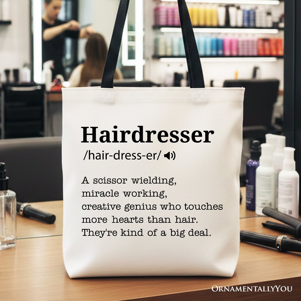 Hairdresser Definition Canvas Tote Bag, Funny Gift Shopper for Creative and Talented Stylists - Che Cose Belle