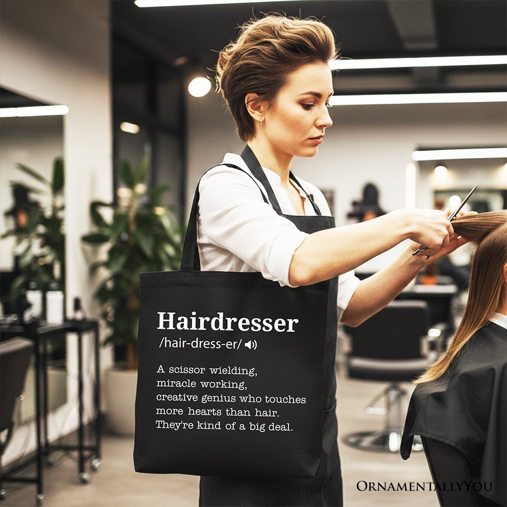 Hairdresser Definition Canvas Tote Bag, Funny Gift Shopper for Creative and Talented Stylists - Che Cose Belle