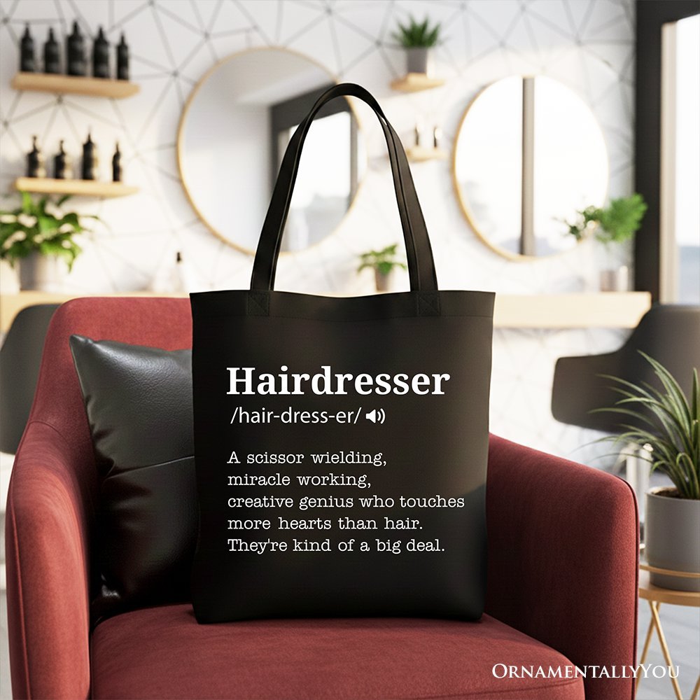 Hairdresser Definition Canvas Tote Bag, Funny Gift Shopper for Creative and Talented Stylists - Che Cose Belle