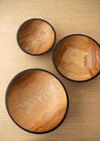 Half Charred Ashwood Nesting Bowl Set - Che Cose Belle