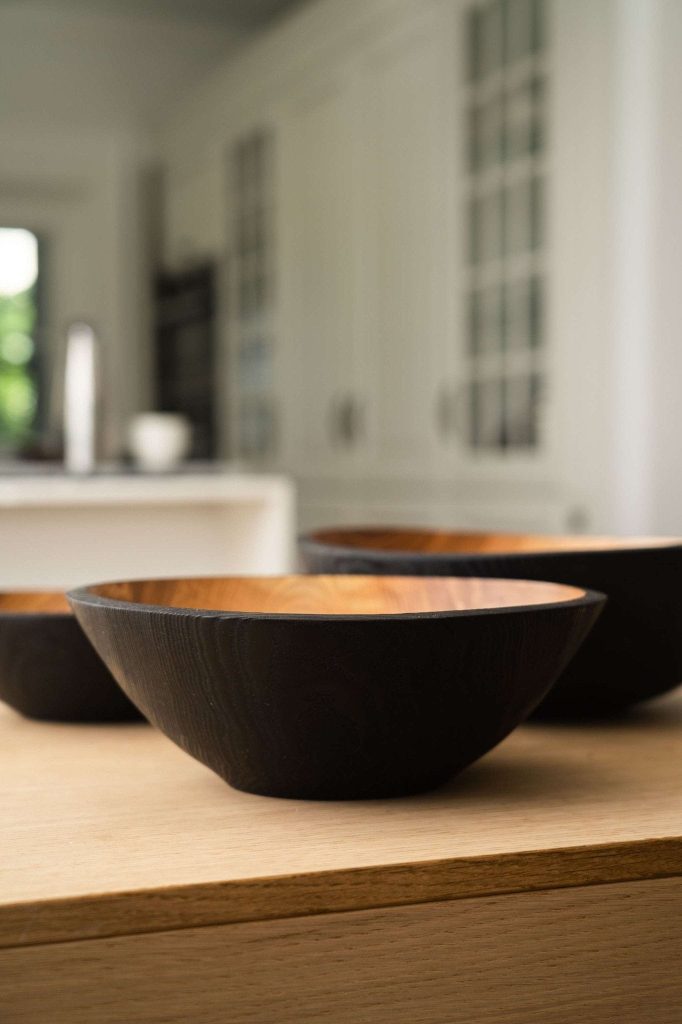 Half Charred Ashwood Nesting Bowl Set - Che Cose Belle