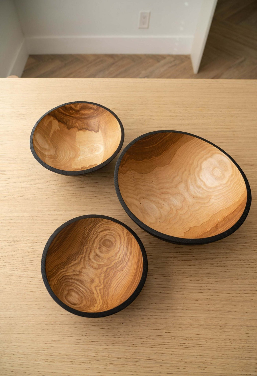 Half Charred Ashwood Nesting Bowl Set - Che Cose Belle