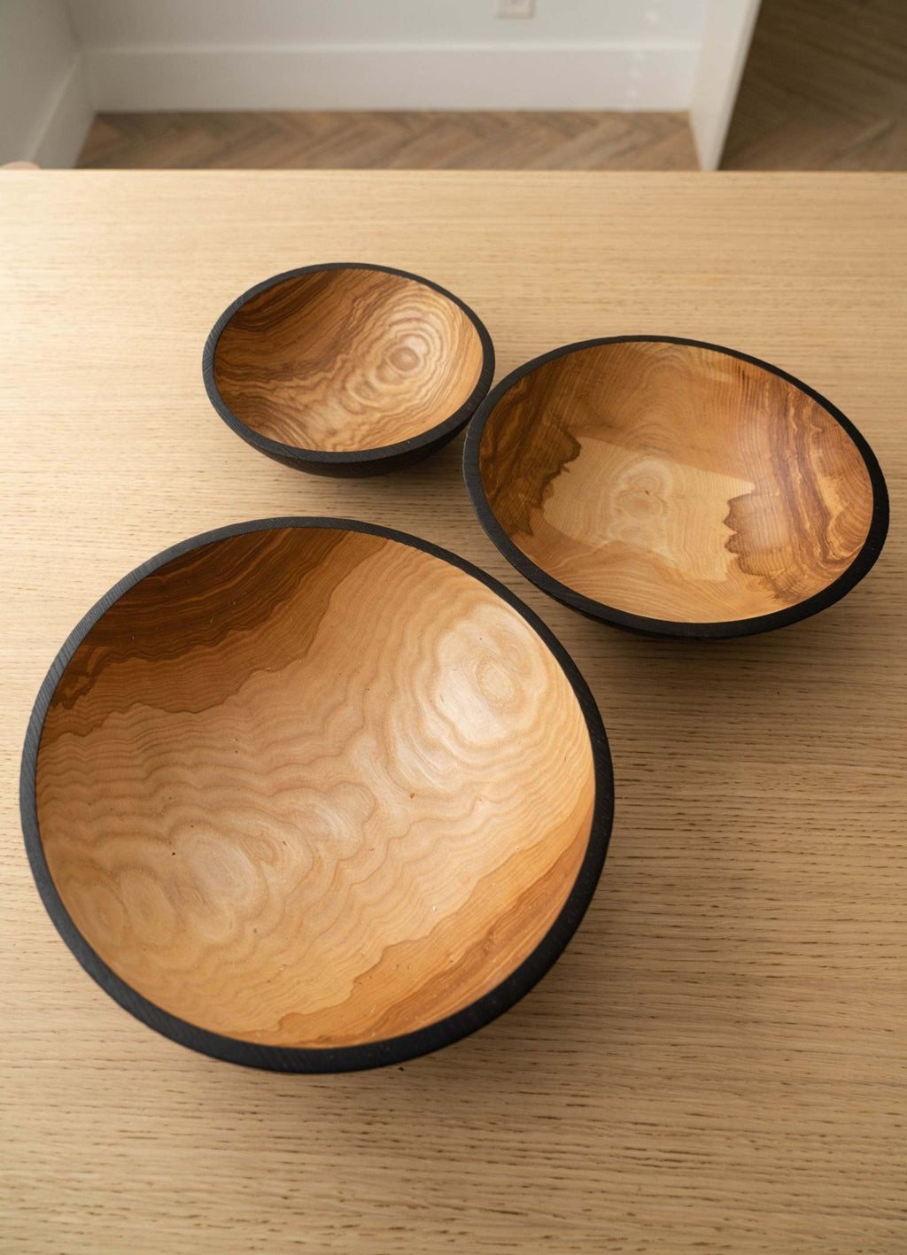 Half Charred Ashwood Nesting Bowl Set - Che Cose Belle