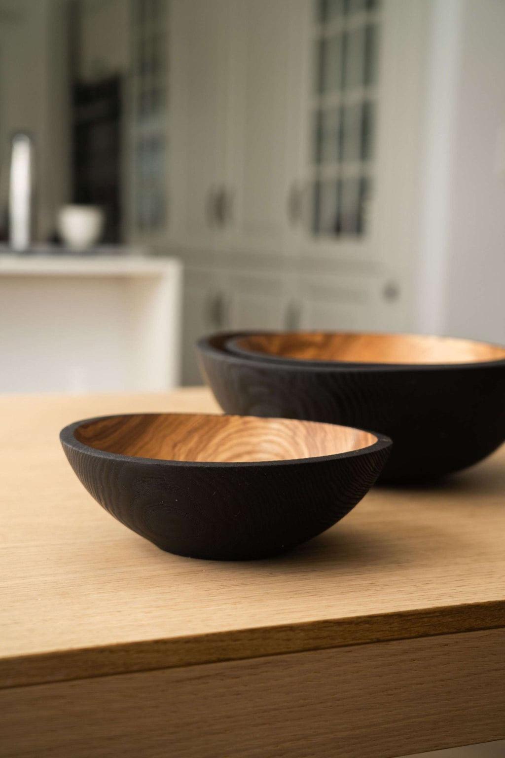 Half Charred Ashwood Nesting Bowl Set - Che Cose Belle