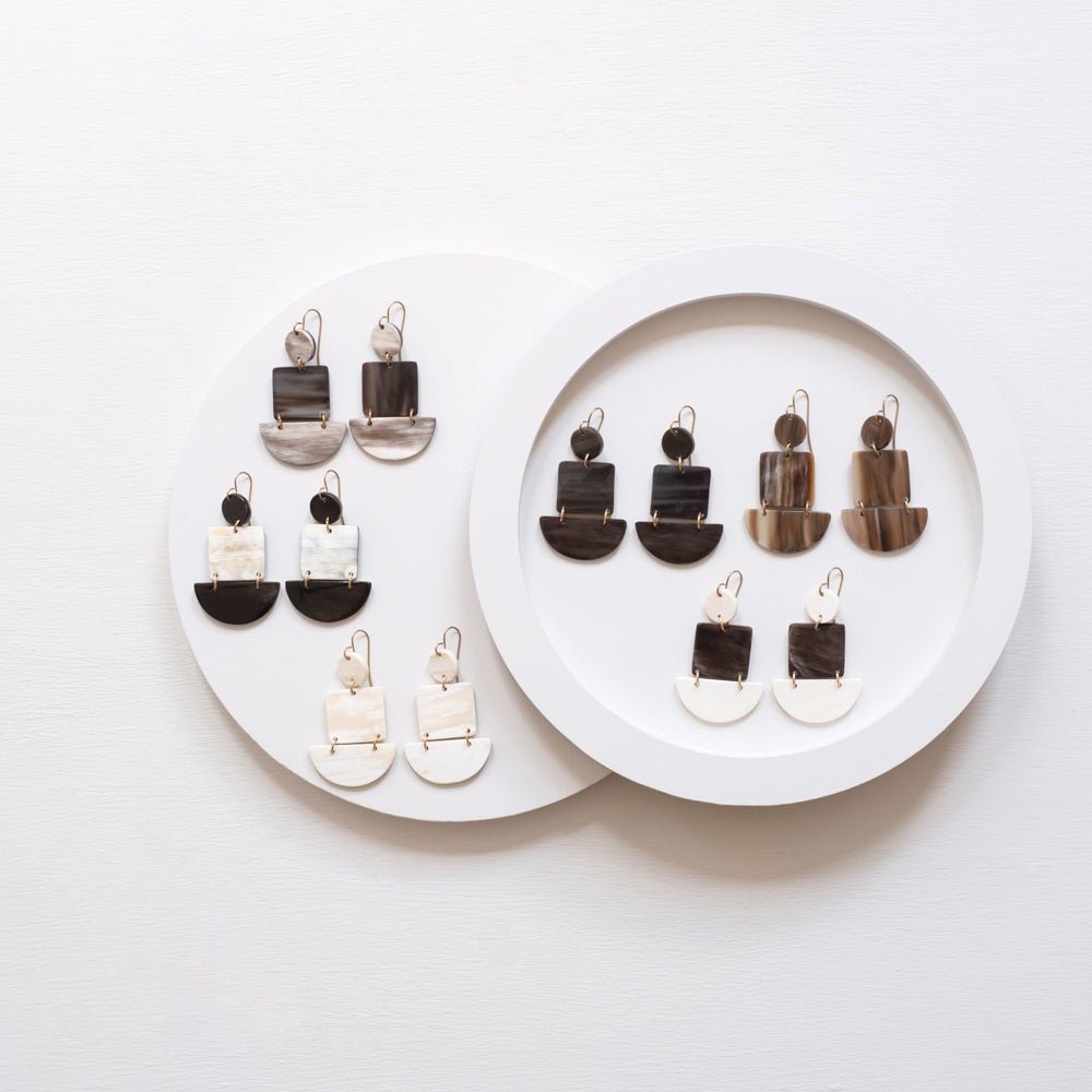Half Circle Square Earrings - Che Cose Belle