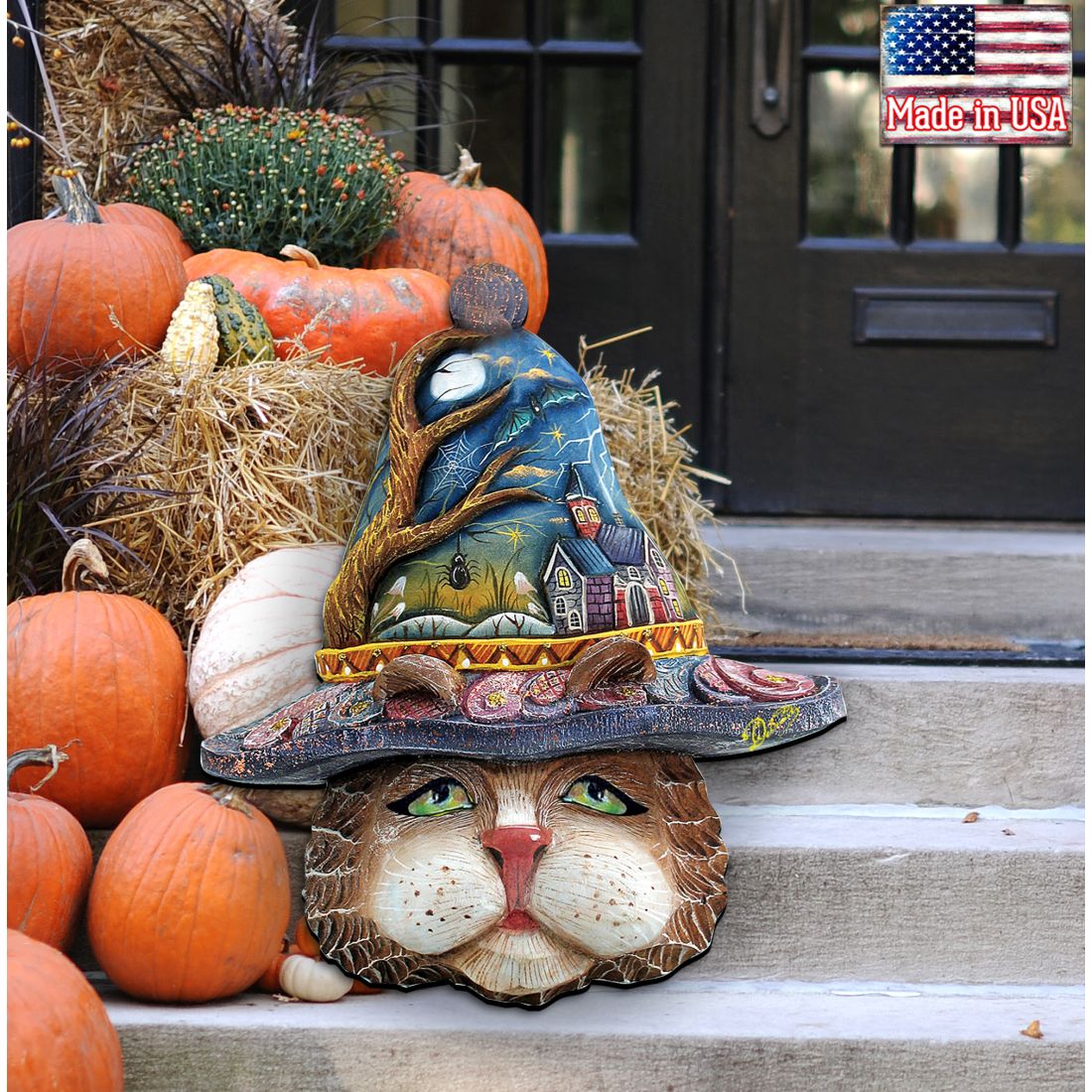 Halloween Eve Cat Halloween Door Decor by G. DeBrekht - Thanksgiving Halloween Decor - 8161039H - Che Cose Belle