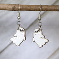 Halloween Ghost Wooden Dangle Earrings | Spooky Jewelry - Che Cose Belle