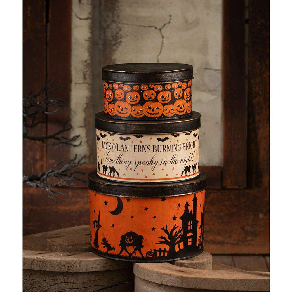 Halloween Vintage Tins Set/3 by Bethany Lowe Designs - Che Cose Belle