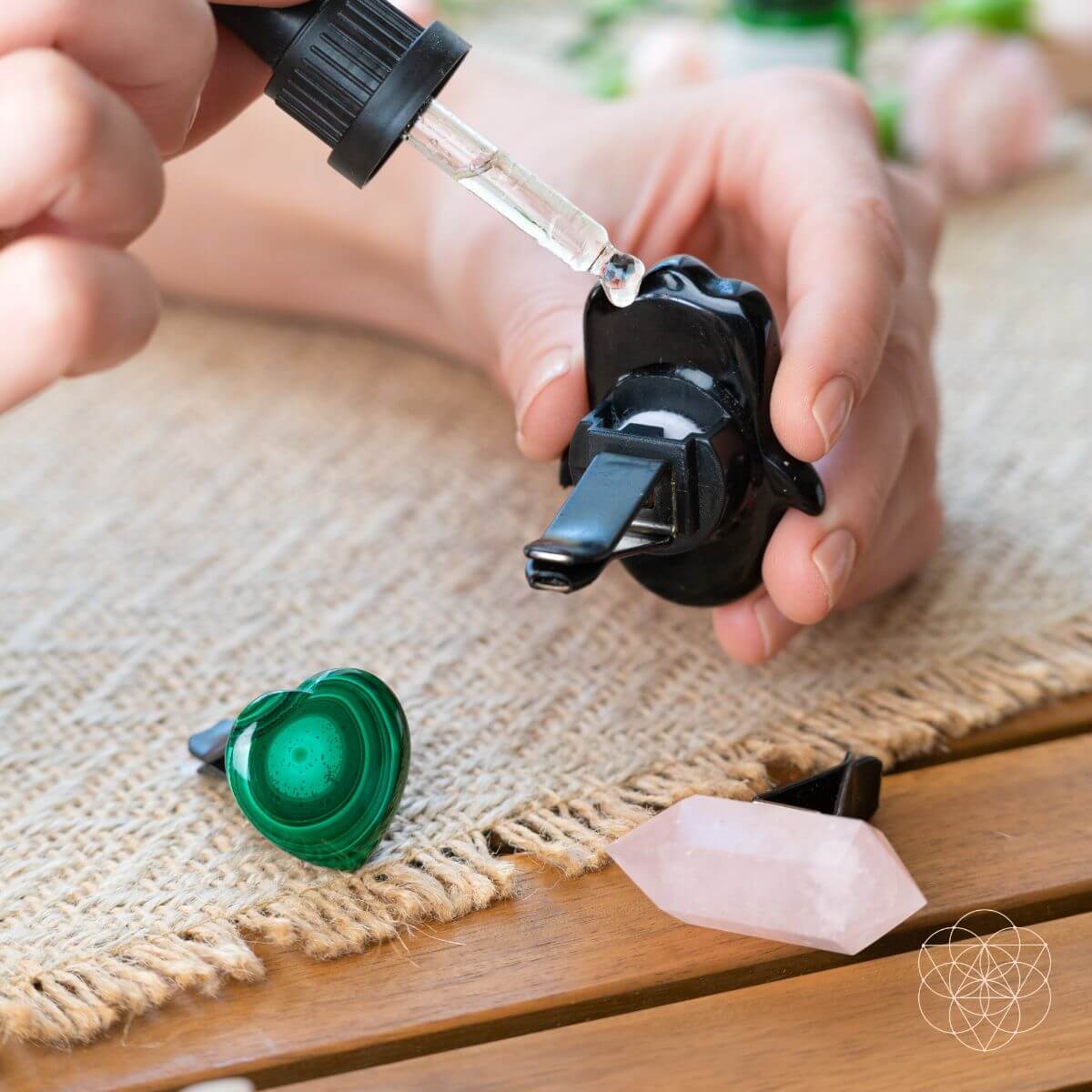 Hamsa Hand of Safe Travels: Aromatherapy Crystal Car Kit - Che Cose Belle