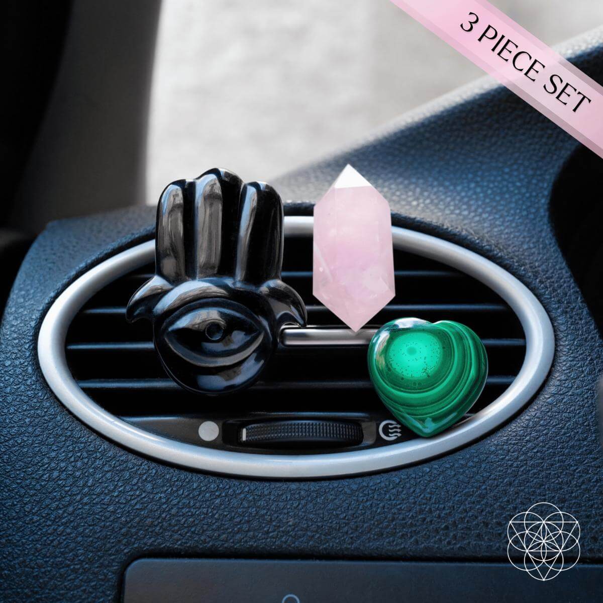Hamsa Hand of Safe Travels: Aromatherapy Crystal Car Kit - Che Cose Belle