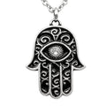 Hamsa Necklace Crystal Eye Pendant Protective Amulet - Che Cose Belle