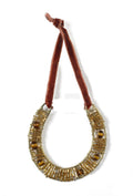 Hand Beaded Horseshoe Christmas Ornament Gold Arcadia Home - Che Cose Belle