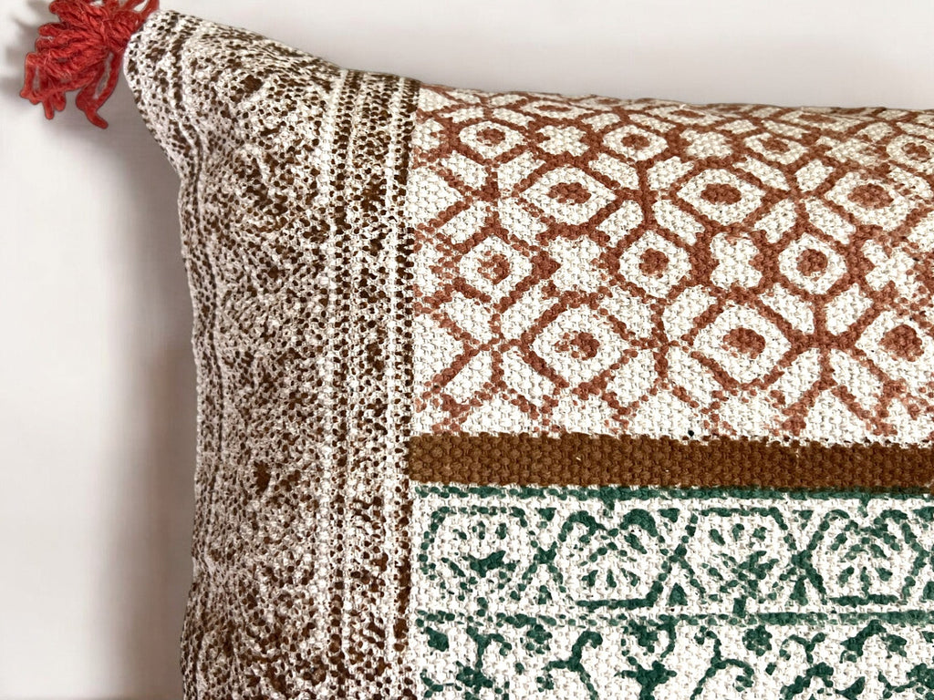 Hand Block Print Rectangular Throw Pillow - Che Cose Belle
