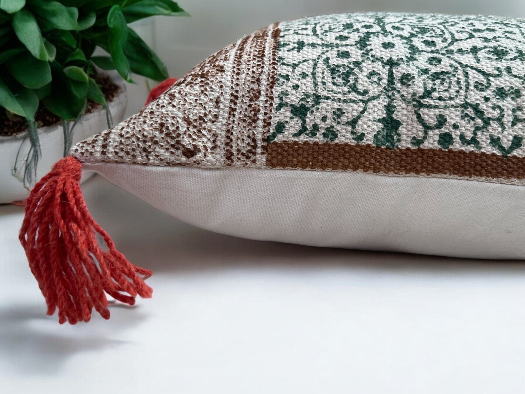 Hand Block Print Rectangular Throw Pillow - Che Cose Belle