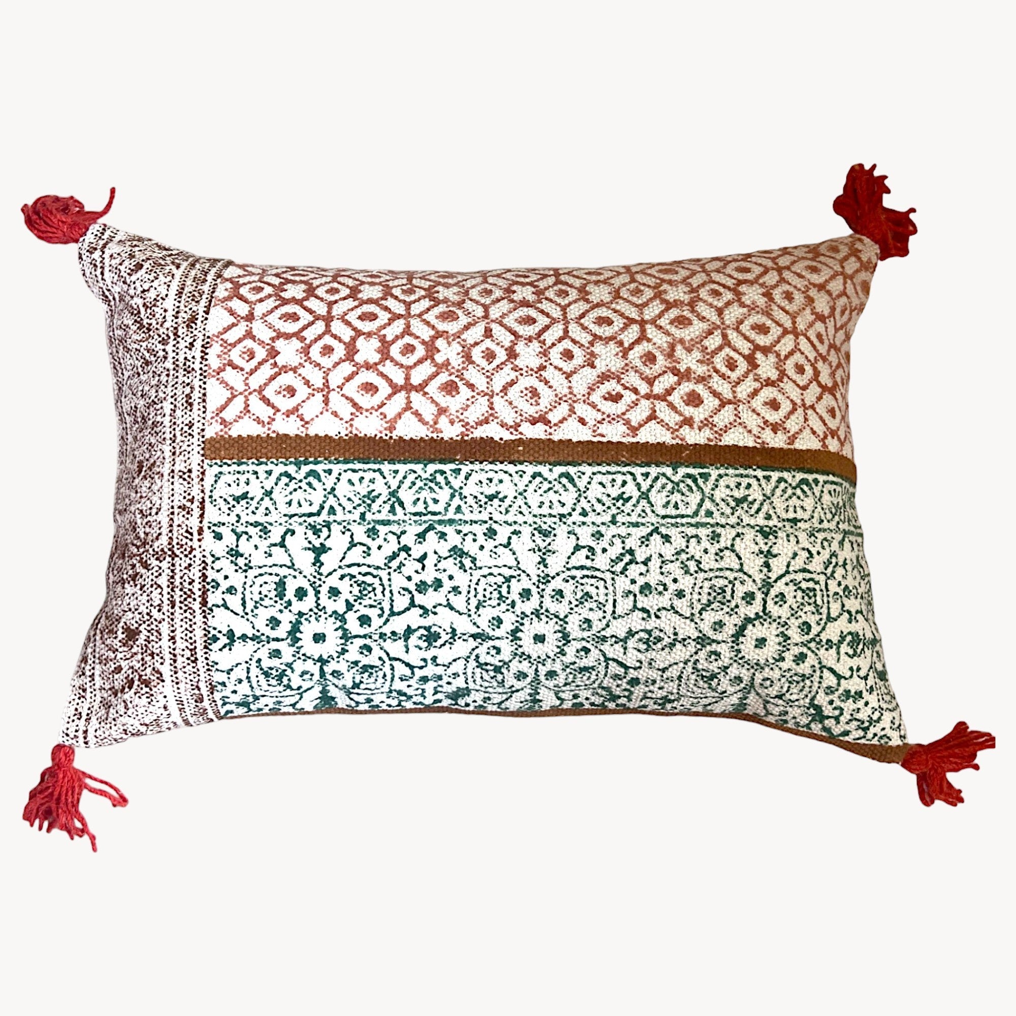 Hand Block Print Rectangular Throw Pillow - Che Cose Belle