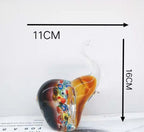 Hand-Blown Art Glass Elephant Sculpture (Amber Millefiori) - Che Cose Belle