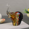 Hand-Blown Art Glass Elephant Sculpture (Amber Millefiori) - Che Cose Belle