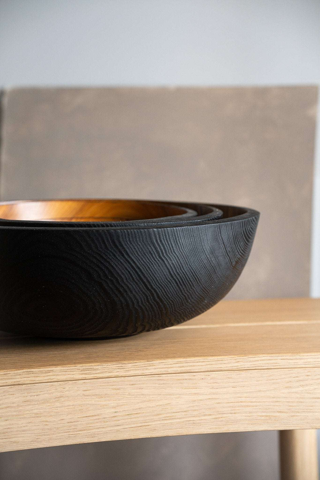 Hand Carved Extra Large Wooden Bowl. Half Charred - Che Cose Belle